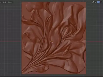 Modern Botanical Relief Panel Wall Decor Set STL Mural CNC 347 3D model