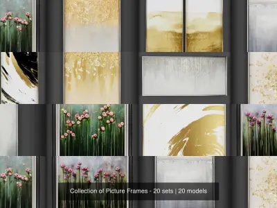Collection of Picture Frames - 20 sets 3D Model Pack 17