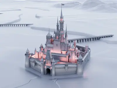 Disney Castle 3d model 100 years of wonder  3D model