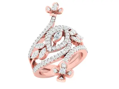 Women Ring  Render 3dm STL OBJ FBX Details 3D print model 372