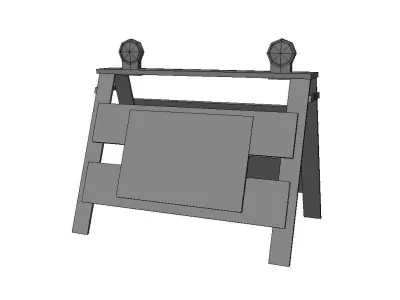 Road Barrier Low-poly 3D model