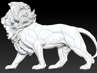 king safari lion statue 3D print model