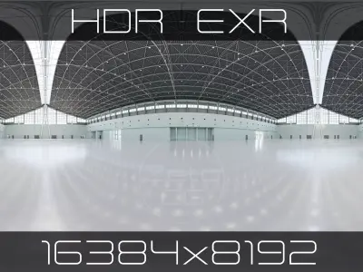 HDRI - Exhibition Hall Interior 1 - 16384x8192 Texture