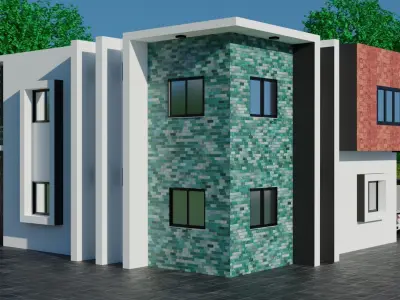 Real World Scaled 3D Two Story Building 3D model