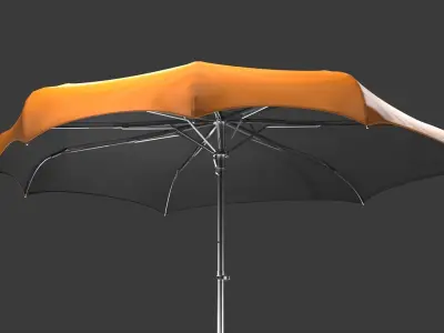 Outdoor Umbrella Fully Rigged 3D model