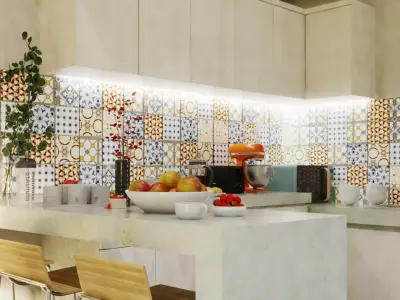 Rustic Village Kitchen Simple and Authentic Low-poly 3D model