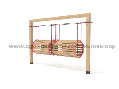 Wooden Playground Set 3D model
