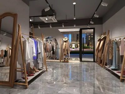 Boutique - Girls and women clothing store 3D model