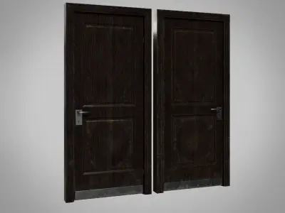 Bathroom door Low-poly 3D model