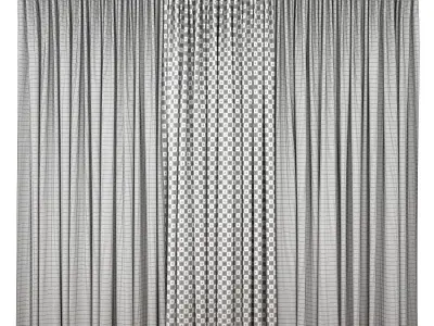 Curtain curtains with curtains 3D model