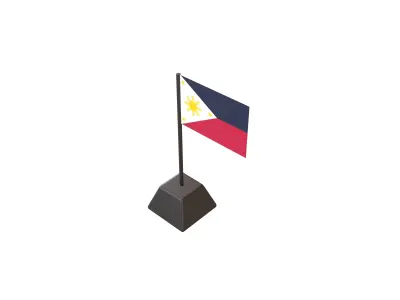 Flag of the Philippines Navy Blue v1 001 Low-poly 3D model