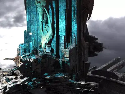 Sci fi City Satellite Science facility 2 3D model