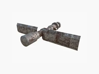 Satellite C11 Destroyed - SciFi Space Design Low-poly 3D model