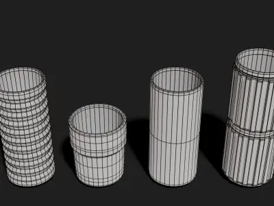 Futuristic Cups Low-poly 3D model