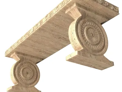 Stone Bench Collection Low-poly 3D model