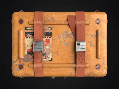 Sci-fi Crate Yellow Low-poly 3D model