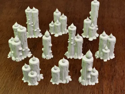 Basing Details Pack 5 - Candles 3D print model