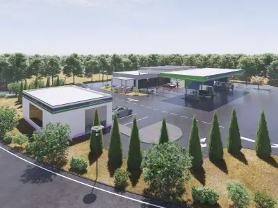 Gas station 3D model