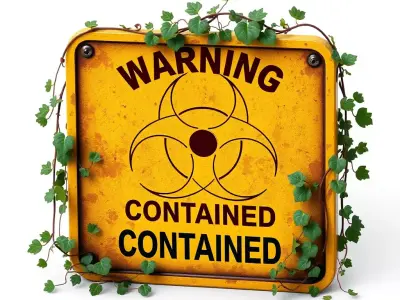 Overgrown Biohazard Warning Sign Low-poly 3D model