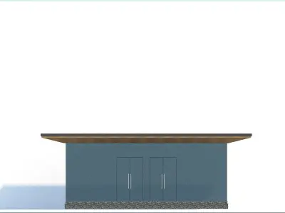 model table with glass top Low-poly 3D model
