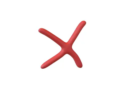 Suzhou Numerals Four V1 002 Low-poly 3D model