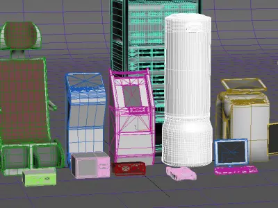 tech sci-fi props Low-poly 3D model