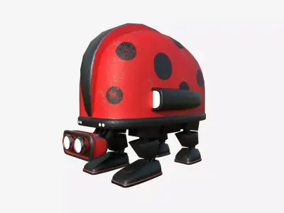 Turtleback Robot J01 Ladybug - SciFi Character Design Low-poly 3D model