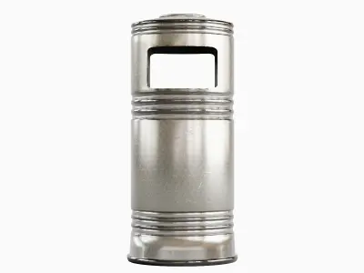 Metal Street Trash Bin 02 Low-poly 3D model