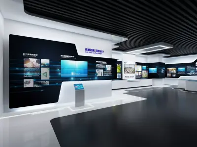 Futuristic Exhibition Interior Sci Fi Hall Low-poly 3D model order