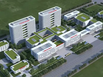 hospital building with 05 3D model