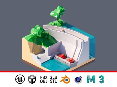 land 98A Low-poly 3D model