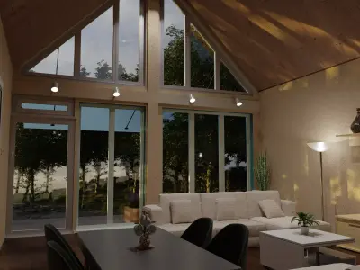 Skandinavian Home Interior   Low-poly 3D model