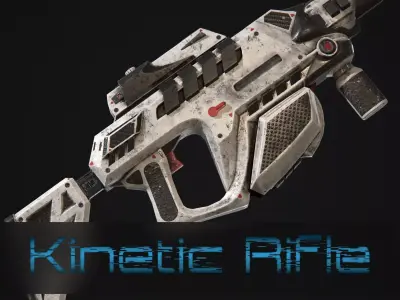Sci fi Kinetic rifle Low-poly 3D model