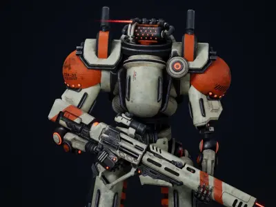 Etasphera31 robot running Low-poly 3D model