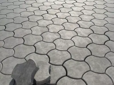 Paving stone threetoed 3D model