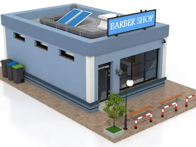 Barber Shop Low-poly 3D model
