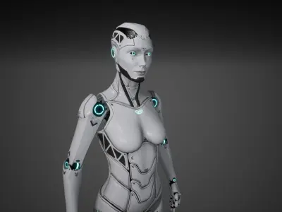 Robot Girl Low-poly 3D model purchase