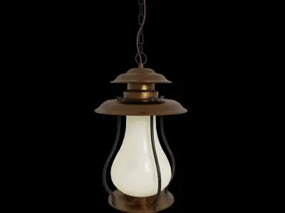 Old Retro Lantern Lamp Low poly - ELK Wikshire 1 Light Pendant Low-poly 3D model