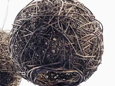 Lamp Rattan sphere hive n1 3D model