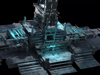 Sci fi Light gravity training arena 4 Low-poly 3D model