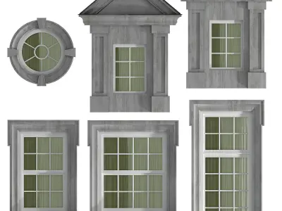 Windows and doors in the British classical style 3D model