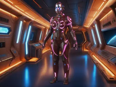 Cyborg Angel Asian Red 3D model