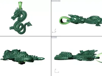 Pendant Dragon Jewelry Files 3D print model
