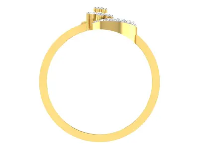 Solitaire Women Engagement Band Ring 3D print model 5