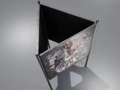 Standing billboard Low-poly 3D model