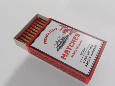 Lighting fluids and matches Matches Small Box Low-poly 3D model
