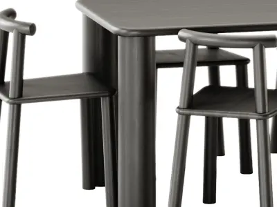 MIDI Open back chair and Found COMMUNE Small Table by Found 3D model