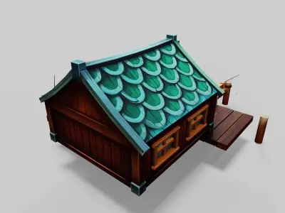 Wooden Hut Low-poly 3D model purchase