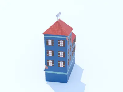 Italian Building number 12 Lowpoly Low-poly 3D model