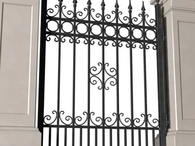 Entrance Forged Gates in classic style  3D model